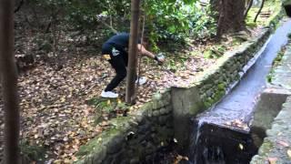 Clean drinking water from a stream in Japan