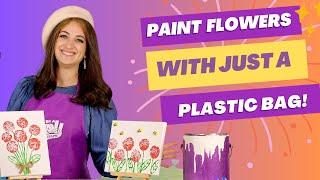 Flower Painting Hack | Painting Flowers With Just A Plastic Bag | Easy Flower Making