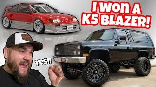 V8 HONDA GETS CUSTOM PARTS FROM CRX HEAVEN! I WON A CUSTOM K5 BLAZER! 12” LIFT 4WD LS!