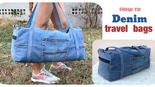 how to sew a travel bags tutorial, denim travel bags diy, sewing diy a denim travel bags tutorial.