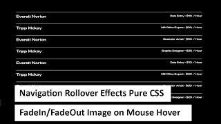 Show Image On Hover | Pure CSS Navigation Rollover Effects | FadeIn/FadeOut Image on Mouse Hover