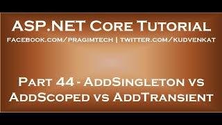 AddSingleton vs AddScoped vs AddTransient