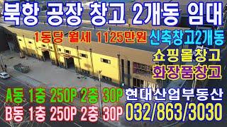 12월 준공! 인천 서구 원창동 북항 소형 물류 신축창고 임대 200평 400평 임대 2개동 500평 인천항 근접 해외직구 쇼핑몰 화장품 물류 최적인 매물입니다.