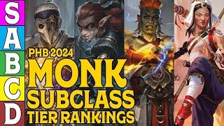 2024 Monk Subclass tier Ranking in D&D 5e