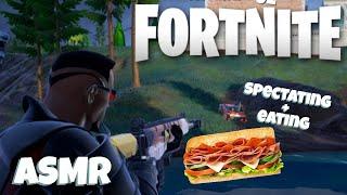 ASMR Gaming: Fortnite | EATING & SPECTATING: Subway (Whispering, Eating Sounds)