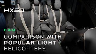 How does the HX50 compare with other popular light helicopters?