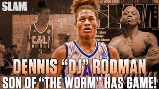 Dennis "DJ" Rodman shows off different style than his Dad! Son of "The Worm" has game!