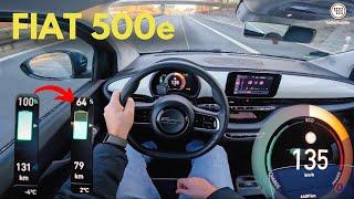 Fiat 500e (95Hp) | POV Test Drive | Reichweite im Winter | Top Speed