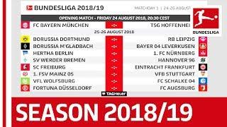 Bundesliga 2018/19 Schedule Release