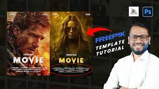 How to design movie poster template for Freepik