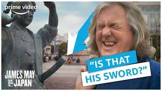 James May can't stop laughing at a Japanese statue | Amazon Prime Video NL