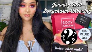 JANUARY BOXYCHARM 2020 UNBOXING & TRY - ON || $25 BEAUTY SUBSCRIPTION BOX || BOXYCHARMSNEAKPEEK