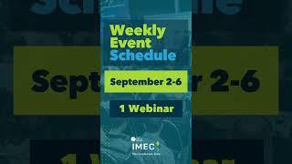 IMEC Events: September 2-6