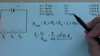 Resolver un circuito en serie (intensidad, voltaje y resistencia)