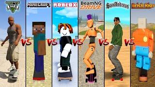 GTA 5 Skateboard vs Minecraft vs Roblox vs BeamNG drive vs GTA SA vs Brick Rigs - WHICH IS BEST?