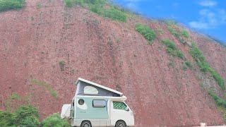 car camping | Make sushi in front of Ayers Rock in Japan and stay in the car | kei truck camper[SUB]