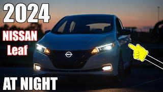 AT NIGHT: 2024 Nissan Leaf SV Plus -- Interior & Exterior Lighting Overview