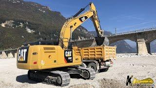 CATERPILLAR 326F EXCAVATOR DIGGING Gravel #heavyequipment #caterpillar #excavator #truck #digger