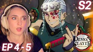 IT'S ABOUT TO GET FLASHY!  Demon Slayer S2 (REACTION) Ep 4-5 Entertainment District