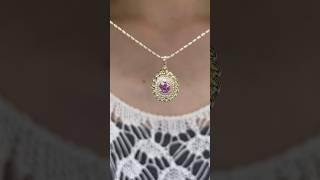 粉色蓝宝石复古项链Unique and most beautiful 18k gold pink sapphire necklace #jewellerydesign #jewelry #ring