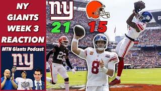 NY Giants Save Their Season! | 21-15 Win Over Browns Reaction