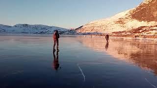 Skating on Olefjorden in Norway, 1004 meters altitude