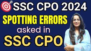 Important Spotting Errors Asked in SSC CPO Exams  | SSC CPO 2024 | Vocab | English With Rani Ma'am