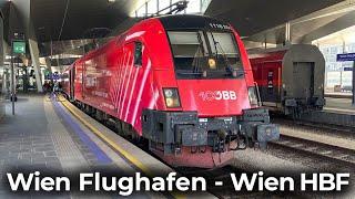 ÖBB RailJet im Herzen Österreichs | 4K Führerstandsmitfahrt: Wien Flughafen - Wien HBF | Taurus 1116