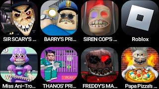 SIR SCARY'S MANSION,BARRY'S PRISON,SIREN COP'S PRISON!,Roblox,Miss Ani-Tron's,THANOS' PRISON...