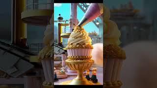 Miniature, Tinny workers are preparing ice cream at factory #cartoon #joyland #disney