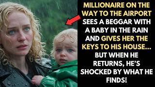 Millionaire Sees a Beggar with a Baby in the Rain and Gives Her the Keys to His House… But When He