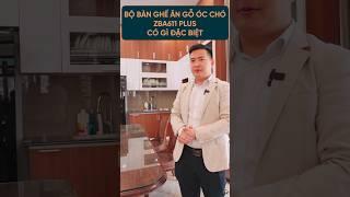 Bàn ăn ZBA 611 Plus gỗ óc chó với đường bo cong mềm mại. Thiết kế chuẩn đẳng cấp chỉ có tại ZITO!