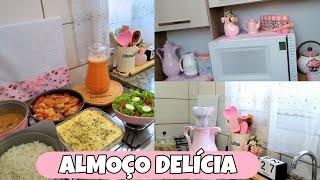 ALMOÇO DELÍCIA E NO CAPRICHO - FAXINA RÁPIDA NA COZINHA - COLOQUEI A CORTINA NOVA - MARYA ALVES