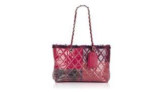 Chanel Vinyl Tweed Funny Patchwork Tote Pink