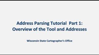 Address Parse Tool-Part1
