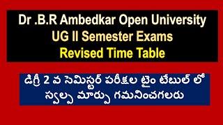 Dr .B.R Ambedkar Open University / UG II Semester Exams  Revised Time Table / BRAOU Exams