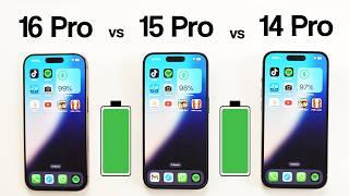 iPhone 16 Pro vs 15 Pro vs 14 Pro Battery Life DRAIN Test