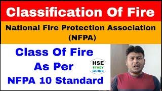 Classification Of Fire As per NFPA | NFPA 10 Standard National Fire Protection Association