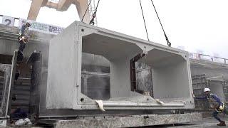 Process of Making Supersize Concrete Box. Korean Box Culvert Plant