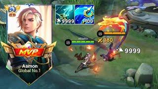 NO DEATH!!! AAMON THE KING OF JUNGLE IN RANK GAME!! PERFECT BUILD FOR AAMON - MLBB