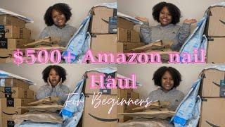 $500+ Amazon nail supply haul | Nail tips, acrylic powder, nail art, organizer and more