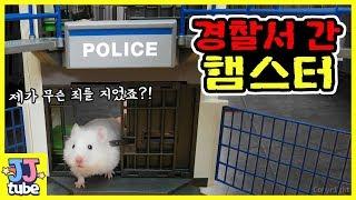 햄스터가 경찰서에?! 골든 햄스터 돌보기 플레이모빌 경찰서 장난감 간식 밀착중계 Hamster in Playbobil Police Station [제이제이 튜브-JJ tube]