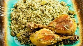 Baghali Polo ba morgh (Chicken Fava beans rice)