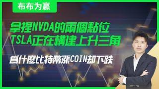 【布布为赢】拿捏NVDA的两个点位，TSLA正在构建上升三角，为什么比特币涨COIN却下跌