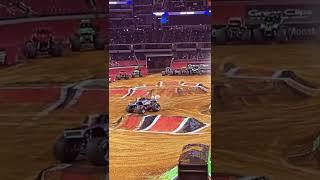 HUGE SEND for Jamey Garner in Over Bored | Arlington 2021 #monsterjam #2021 #shorts