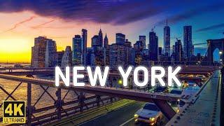 Sunset on The Brooklyn Bridge Walking Tour: NEW YORK [4K]