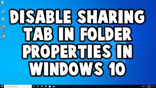 Enable or Disable Sharing Tab in Folder Properties in Windows 10