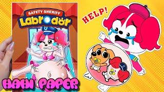 Labrador Rescues Papillon Pregnant Baby's / [⭐️paper diy⭐️] ️Make Quiet Book Sheriff Labrador