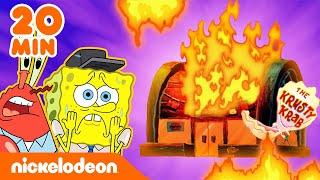 Bob Esponja | ¡20 minutos de caos en el Crustáceo Cascarudo! | Nickelodeon en Español