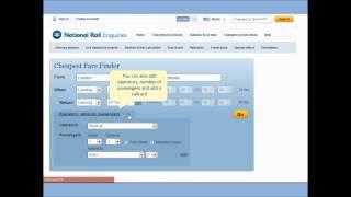 How to use the Cheapest Fare Finder on the National Rail Enquiries Website video